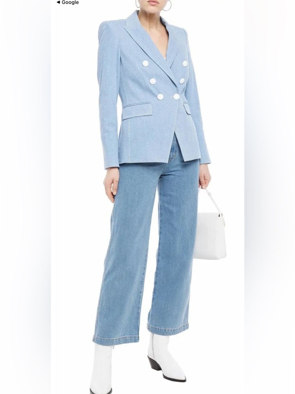 VERONICA BEARD Dickey Jacket Women sz 24 MILLER Denim Light Blue Jean Blazer NWT - Picture 4 of 9